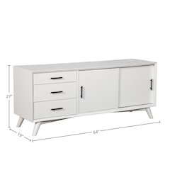 Flynn Large TV Console, White