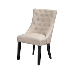 Prairie Set of 2 Upholstered Side Chairs, Cream Linen