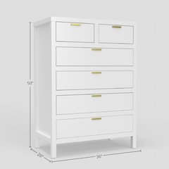 Carmel 6 Drawer Chest, White