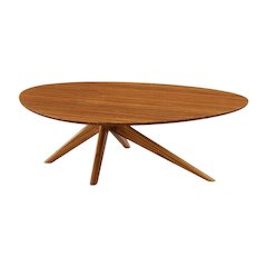 Amber Coffee Table with 100% Bamboo Construction and Mid Century Modern Design