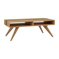 Caramelized Coffee Table with 100% Bamboo Top and Mid Century Modern Design