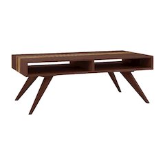 Brown Solid Moso Bamboo Coffee Table with Mid Century Design and Sturdy Build