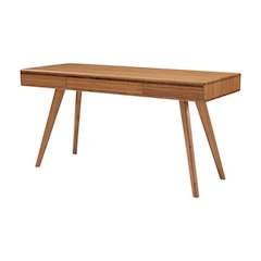 Solid Bamboo Desk in Caramel Finish – Wooden Desk with Three Drawers