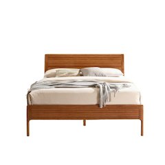Amber Bamboo Queen Platform Bed – Wooden Bed Frame Queen Size Design
