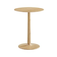 Solid Bamboo Side Table, Wood Minimalist End Table for Living Room, Wheat Finish