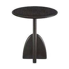 Minimalist Black Wood Side Table in Caviar Finish – Solid Bamboo End Table