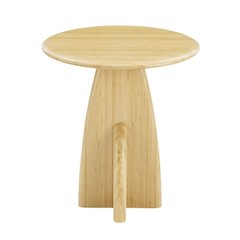 Minimalist Wood Side Table in Wheat Finish – Solid Bamboo End Table