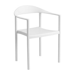1000 lb. Capacity White Plastic Cafe Stack Chair