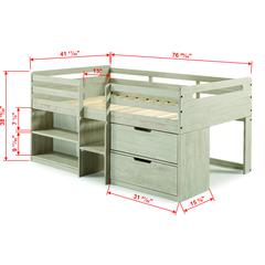 TWIN LOW LOFT RUSTIC LIGHT GREY
