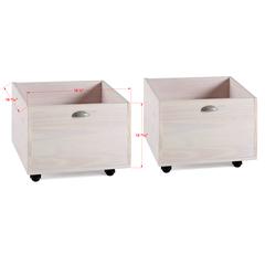 Twin Junior Low Loft Toy Box White Wash & Dark Grey (Set of 2)