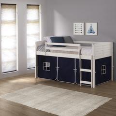 TWIN LOUVER LOW LOFT WHITE W/BLUE TENT
