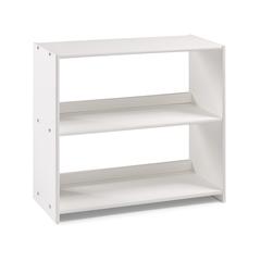 Louver Low Loft Small Bookcase White