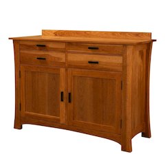 Distressed Finish Sideboard in Solid American Hickory with Arts and Crafts Style