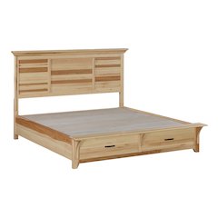 Gallagher King Storage Bed, Natural Hickory