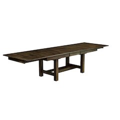 Extendable Rustic Dining Table with Leaf for 8, Solid Gray Wood Design