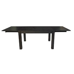 Warm Gray Extendable Dining Table with Leaf, Rustic Dining Table for Eight