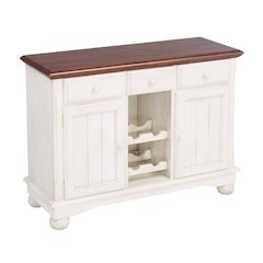 Buttermilk Farmhouse Coffee Bar, Wine Cabinet with Storage and Drawers