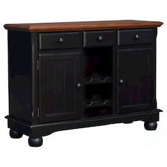 Black Farmhouse Coffee Bar, Wine Cabinet with Storage and Drawers