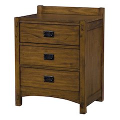 Brown 3 Drawer Nightstand with Storage, Solid Side Table with Drawers
