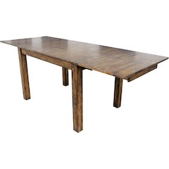 Rustic Whiskey Extendable Dining Table with Leaf, Rustic Dining Table