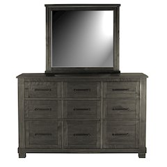 Sun Valley Dresser & Mirror, Charcoal Finish