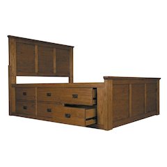 Solid Mindi Platform Bed in Mission Style with Oil-Rubbed Bronze Hardware