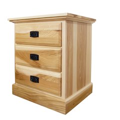 Amish Highlands 3 Drawer Nightstand, Natural