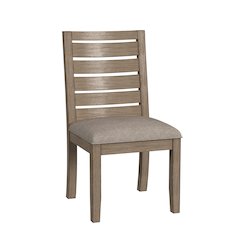 Anacortes Ladderback Side Chair with Upholstered Seating, Dark Taupe