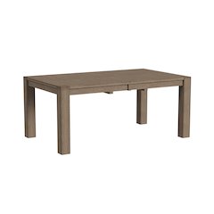 Anacortes 70" - 90" Leg Table with (1) 20" Self Storing Leaf, Dark Taupe
