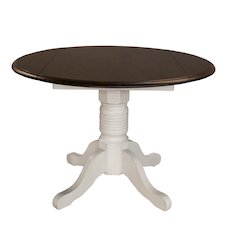 British Isles 26" - 42" Drop Leaf Table, Chalk-Cocoa Bean Finish