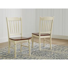 British Isles Slatback Side Chair, Merlot-Buttermilk Finish