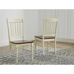 Merlot-Buttermilk Slatback Dining Chair (Set of 2), Belen Kox