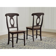 British Isles Napoleon Side Chair, Oak-Black Finish
