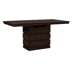 Chesney 60" - 78" Storage Dining Table with (1) 18" Butterfly Leaf, Falcon Brown