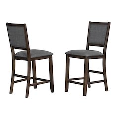 Chesney Upholstered Counter Stool 2 Pack, Falcon Brown