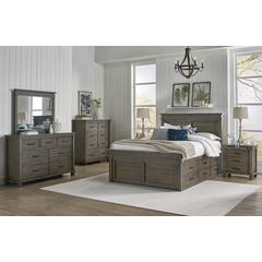 King Captains Bed with Greystone Finish, Belen Kox