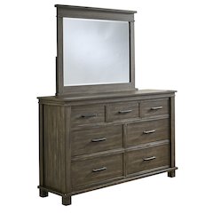Glacier Point Dresser & Mirror, Graystone Finish