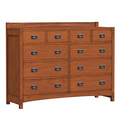 Mission Hill 10 Drawer Dresser, Harvest