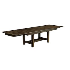 Mariposa 78" - 132" Trestle Table with (3) 18" Butterfly Leaves, Warm Gray