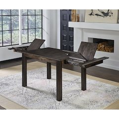 64" - 100" Gathering Height Leg Table with (2) 18" Butterfly Leaves, Warm Gray