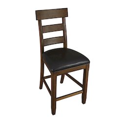 Ozark Ladderback Counter Chair, with Upholstered Seat, Warm Pecan