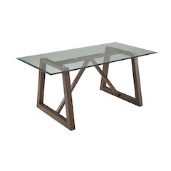Palm Canyon 72" Glass Trestle Table, Carob Brown