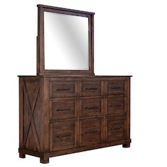Sun Valley 9-Drawer Dresser, Rustic Timber Finish