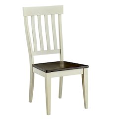 Toluca Slatback Side Chair, Chalk / Cocoa Bean