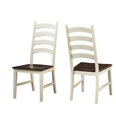 Toluca Ladderback Side Chair, Chalk / Cocoa Bean