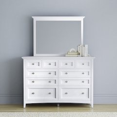 Westlake 10 Drawer Master Dresser & Mirror, White