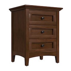 Westlake 3 Drawer Nightstand, Cherry Brown Finish