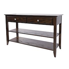 Brown Wooden Sofa Table with 2 Drawers – Elegant Entryway or Sofa Table