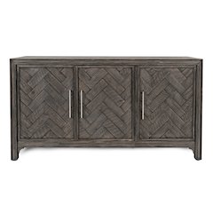 Gramercy Mid-Century Modern Chevron Three Door 60" Accent Cabinet