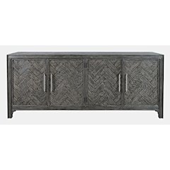 Gramercy Mid-Century Modern Chevron Four Door 79" Accent Cabinet